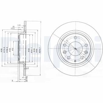 Jeu de 2 disques de frein arrière DELPHI BG3875C pour BMW XM 2.0 TD - 110cv