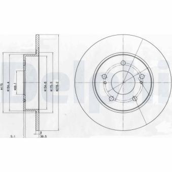 Jeu de 2 disques de frein arrière DELPHI BG3904
