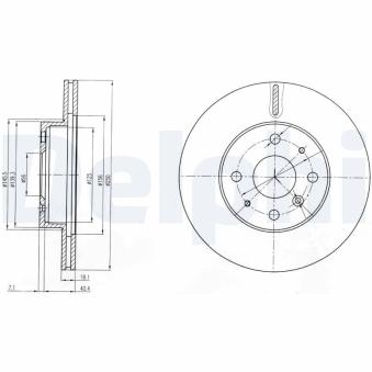 Jeu de 2 disques de frein avant DELPHI OEM 4351287712 Jeu de 2 disques de frein avant DELPHI OEM 4351287712