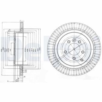 Jeu de 2 disques de frein arrière DELPHI OEM SDB000644