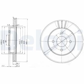 Jeu de 2 disques de frein avant DELPHI OEM 4020662Y01 Jeu de 2 disques de frein avant DELPHI OEM 4020662Y01