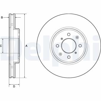 Jeu de 2 disques de frein avant DELPHI OEM SDB000440