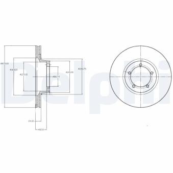 Jeu de 2 disques de frein avant DELPHI BG3984