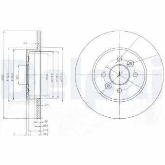 Jeu de 2 disques de frein arrière DELPHI [BG3992]