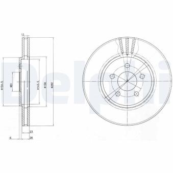 Jeu de 2 disques de frein avant DELPHI BG4000 pour CHRYSLER SEBRING 2.0 - 141cv