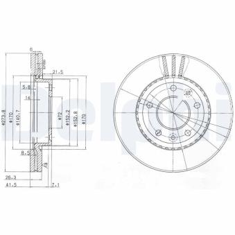 Jeu de 2 disques de frein avant DELPHI OEM 0K55A33251