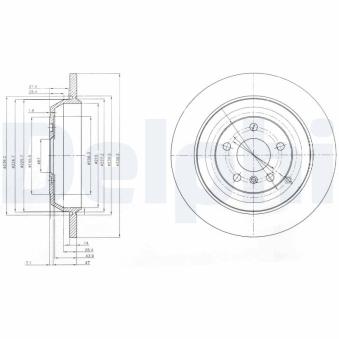 Jeu de 2 disques de frein arrière DELPHI BG4031 pour MERCEDES-BENZ CLASSE M ML 420 CDI 4-matic - 306cv