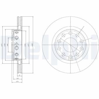 Jeu de 2 disques de frein arrière DELPHI OEM 4Z7615601