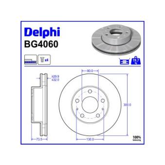 Jeu de 2 disques de frein avant DELPHI [BG4060]