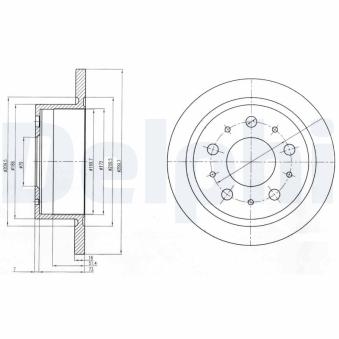 Jeu de 2 disques de frein arrière DELPHI OEM 51740250