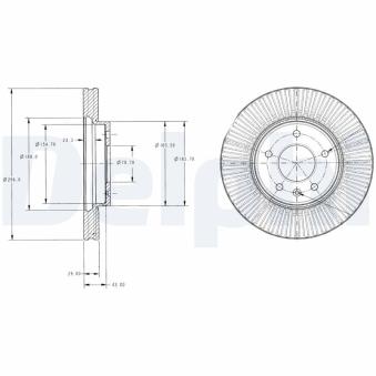 Jeu de 2 disques de frein avant DELPHI OEM 96625948 Jeu de 2 disques de frein avant DELPHI OEM 96625948