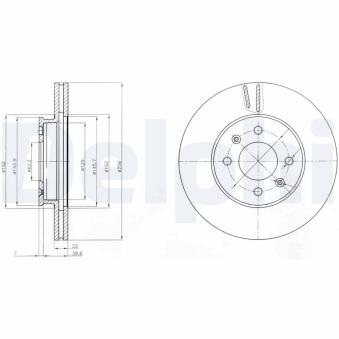 Jeu de 2 disques de frein avant DELPHI OEM 517121G000 Jeu de 2 disques de frein avant DELPHI OEM 517121G000