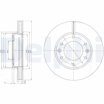 Jeu de 2 disques de frein avant DELPHI [BG4137]