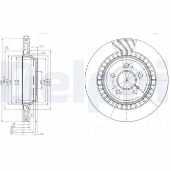 Jeu de 2 disques de frein arrière DELPHI OEM A2214231012