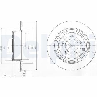 Jeu de 2 disques de frein arrière DELPHI OEM 1606292080