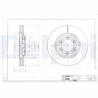 Jeu de 2 disques de frein avant DELPHI BG4175 pour ISUZU D-MAX 2.5 DiTD - 101cv