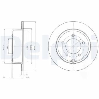 Jeu de 2 disques de frein arrière DELPHI BG4179 pour FORD GALAXY 2.0 - 156cv