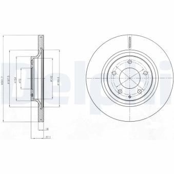 Jeu de 2 disques de frein arrière DELPHI BG4182 pour MAZDA RX 2.6 - 192cv