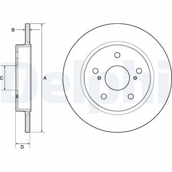 Jeu de 2 disques de frein arrière DELPHI OEM 4243112280