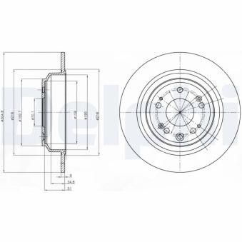Jeu de 2 disques de frein arrière DELPHI BG4196C pour NISSAN NV200 2.0 - 156cv