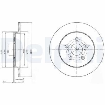 Jeu de 2 disques de frein arrière DELPHI OEM 4243112310
