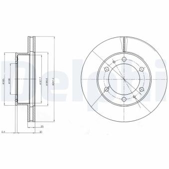 Jeu de 2 disques de frein avant DELPHI OEM 435120K070