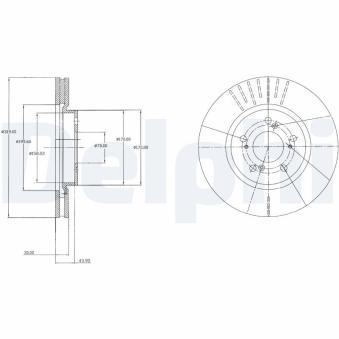 Jeu de 2 disques de frein avant DELPHI OEM 45251SJAE91