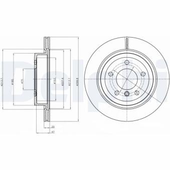 Jeu de 2 disques de frein arrière DELPHI OEM 34216782605