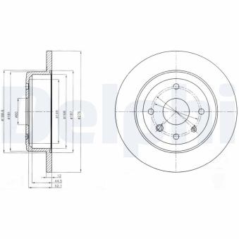 Jeu de 2 disques de frein arrière DELPHI BG4244 pour CHEVROLET EPICA 2.0 - 144cv