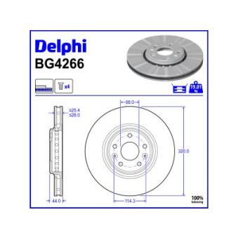 Jeu de 2 disques de frein avant DELPHI [BG4266]