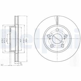 Jeu de 2 disques de frein avant DELPHI OEM 4351247030