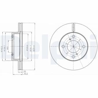 Jeu de 2 disques de frein avant DELPHI OEM 402064A00G
