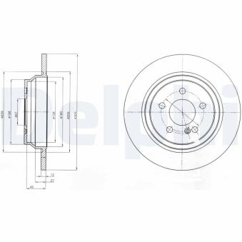 Jeu de 2 disques de frein arrière DELPHI OEM A2214230712