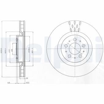 Jeu de 2 disques de frein avant DELPHI OEM 8672112