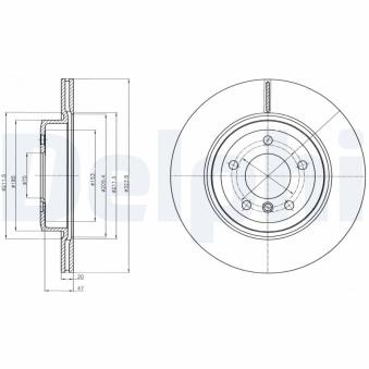 Jeu de 2 disques de frein avant DELPHI OEM 34216782607