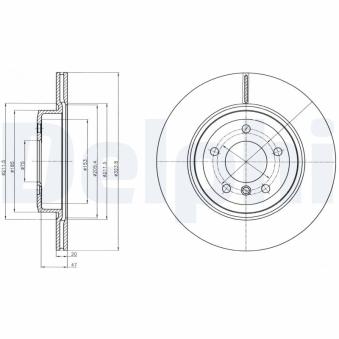 Jeu de 2 disques de frein arrière DELPHI BG4325C