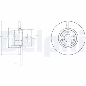 Jeu de 2 disques de frein avant DELPHI BG4332 pour MAZDA 626 2.3 - 166cv