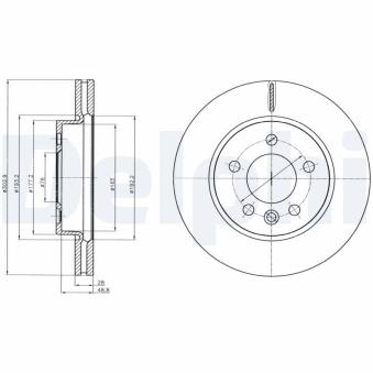 Jeu de 2 disques de frein avant DELPHI OEM 2H0615301D