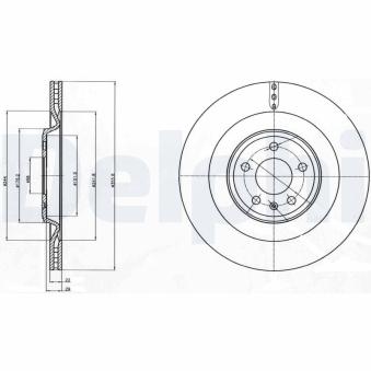 Jeu de 2 disques de frein arrière DELPHI OEM 4H0615601P