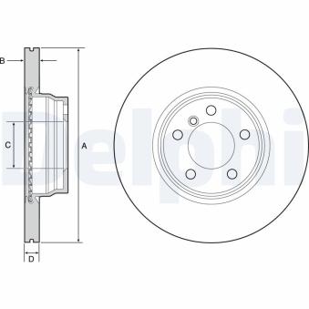 Jeu de 2 disques de frein avant DELPHI BG4458C pour BMW Série 7 430 d xDrive - 258cv
