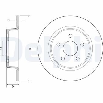 Jeu de 2 disques de frein arrière DELPHI OEM AV612A315BA