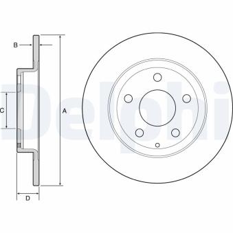Jeu de 2 disques de frein arrière DELPHI BG4534