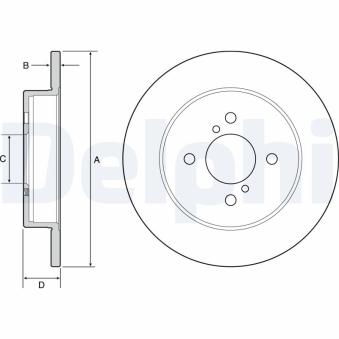 Jeu de 2 disques de frein arrière DELPHI [BG4539]
