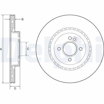 Jeu de 2 disques de frein avant DELPHI OEM 34106784366