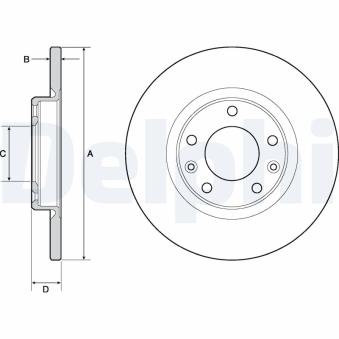 Jeu de 2 disques de frein arrière DELPHI BG4661C