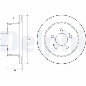 Jeu de 2 disques de frein avant DELPHI BG4677C pour DAIHATSU TREVIS 2.5 CRDi - 110cv