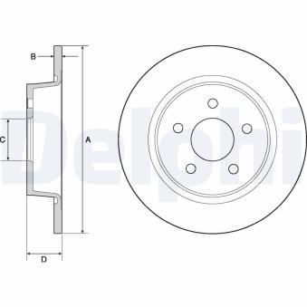 Jeu de 2 disques de frein arrière DELPHI OEM AV612A315AA