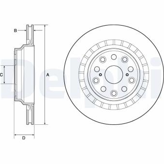Disque de frein arrière gauche DELPHI BG4684C