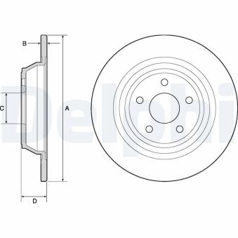 Jeu de 2 disques de frein arrière DELPHI [BG4703C]