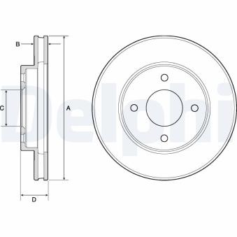Jeu de 2 disques de frein avant DELPHI BG4742C pour BMW Série 5 1.6 - 110cv